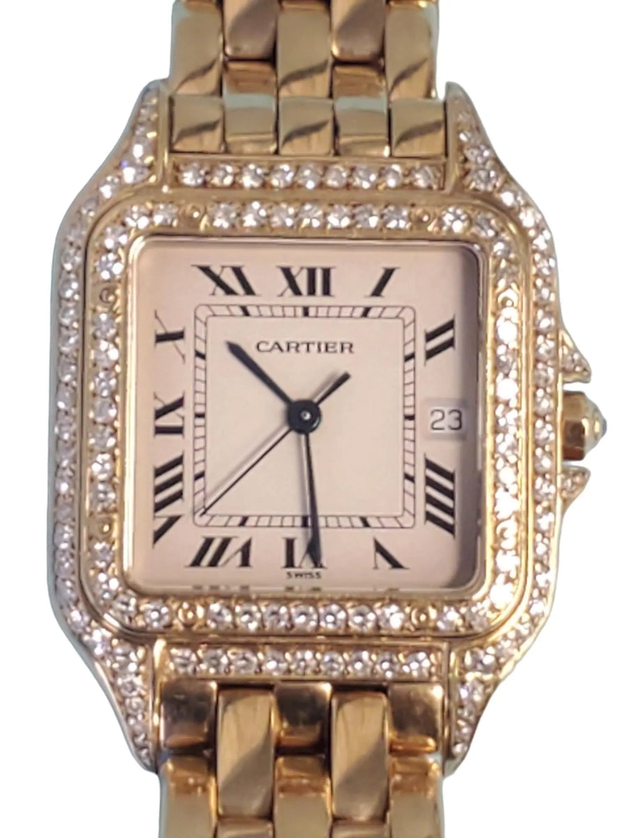 Cartier Watch Panthere de Cartier Factory Diamonds Midsize 27mm - Joseph Diamonds