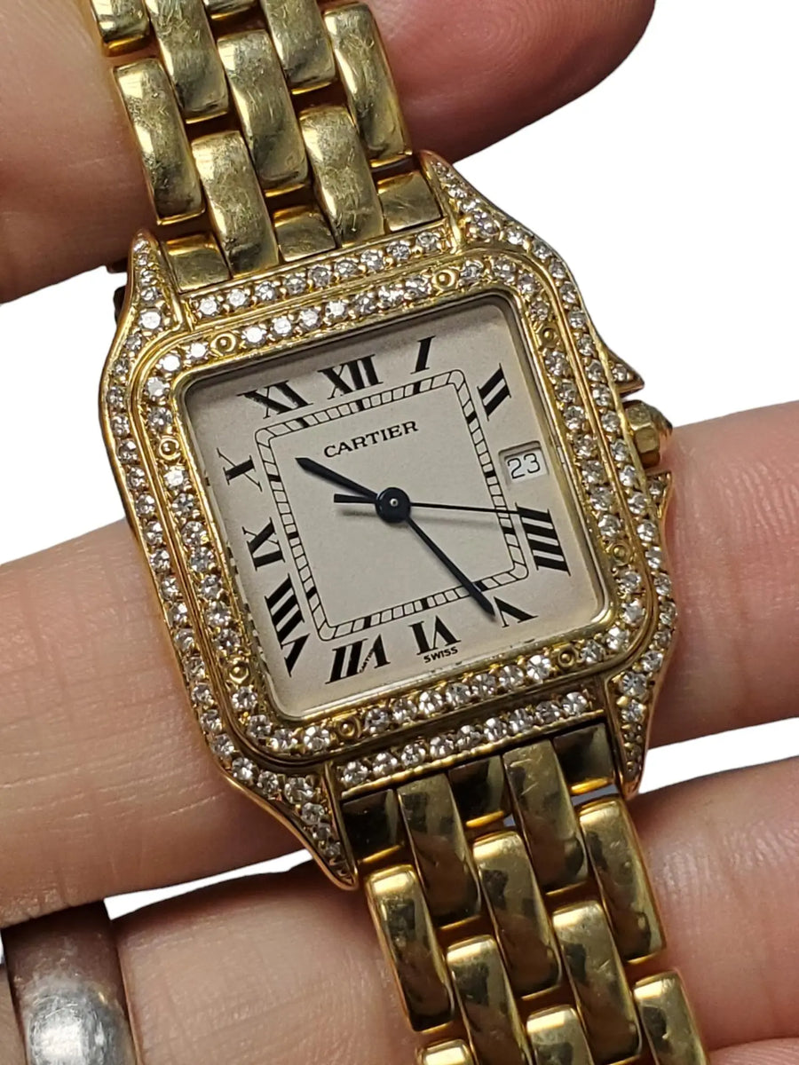 Cartier Watch Panthere de Cartier Factory Diamonds Midsize 27mm - Joseph Diamonds