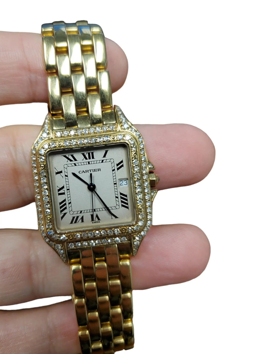 Cartier Watch Panthere de Cartier Factory Diamonds Midsize 27mm - Joseph Diamonds