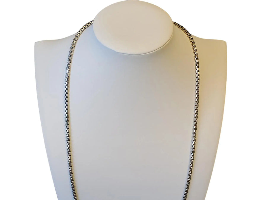 David Yurman Necklace Sterling 29.5" Designer Box Chain Style - Joseph Diamonds