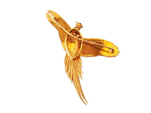 E. Wolf & Co London Bespoke Bird Brooch 18k Yellow Gold VS Diamonds - Joseph Diamonds