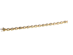 Estate 10k Yellow Gold Topaz Designer Bracelet - Joseph Diamonds