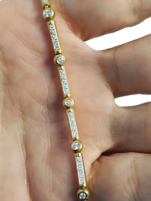 Estate 14k Yellow Gold and Diamond Designer Bracelet - Joseph Diamonds