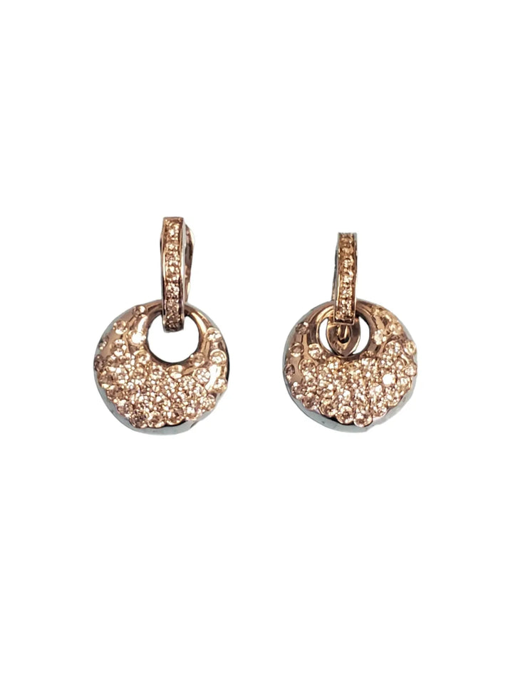 Estate 14k white Gold Designer Diamond Earrings - Joseph Diamonds