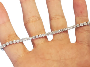 Estate 18k Tennis Bracelet White Gold Diamond Line Bracelet 7.5tcw - Joseph Diamonds