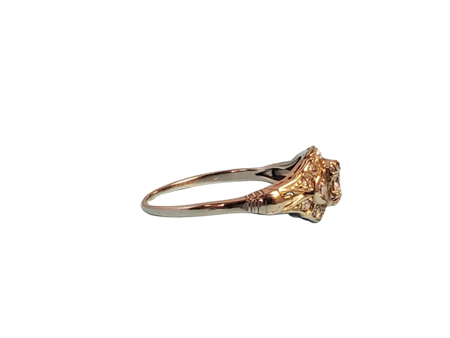 Estate 18k white gold Vintage Diamond Ring circa 1930-1940, Diamond Band - Joseph Diamonds