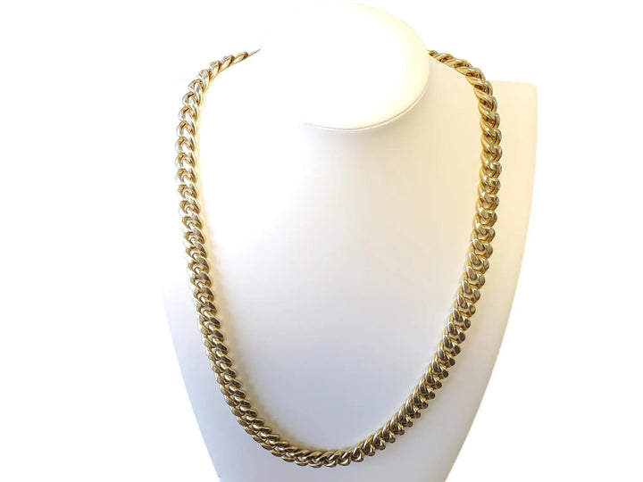 Estate Cuban Chain 10K Yellow Gold Necklace 24" Wide Links - Joseph Diamonds