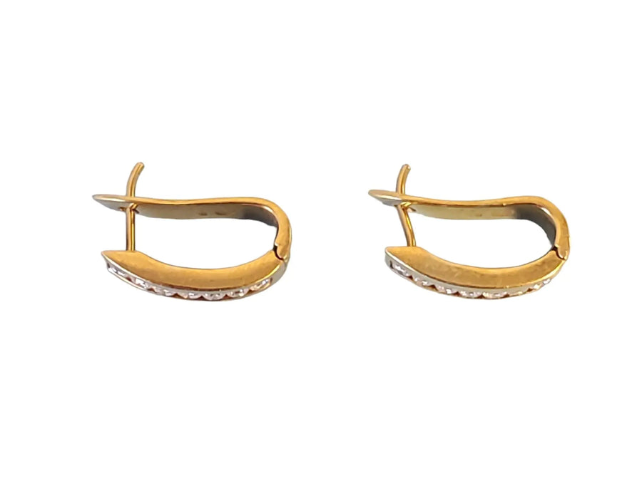 Estate Designer Diamond Earrings 18k Yellow Gold Signed Kurt Gutmann - Joseph Diamonds
