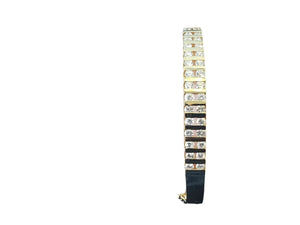 Estate Diamond Bangle Heavy 14k Yellow Gold Diamond Bracelet - Joseph Diamonds