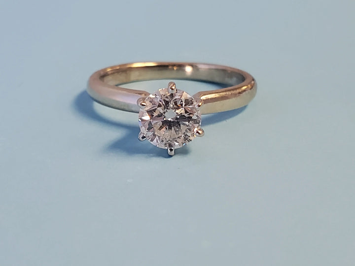 Estate Diamond Solitaire Engagement Ring 1.00ct Round Brilliant center G Color - Joseph Diamonds