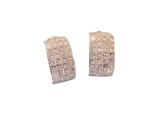 Estate Fine Diamond Earrings 14k White Gold 6.5tcw VS-SI Invisible Set Diamonds - Joseph Diamonds