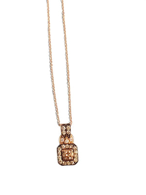 Estate Levian Diamond Necklace and Pendant Chocolate Diamonds Rose Gold - Joseph Diamonds