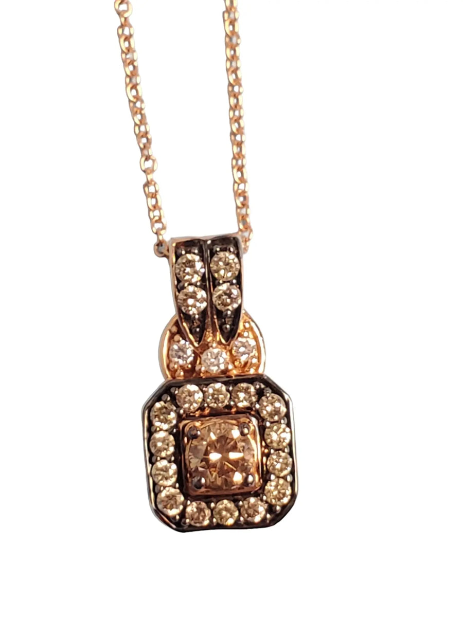 Estate Levian Diamond Necklace and Pendant Chocolate Diamonds Rose Gold - Joseph Diamonds