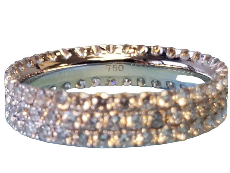 Eternity Band 1.61tcw 3 Row 18k White Gold White VS Diamonds New Close Out ring - Joseph Diamonds