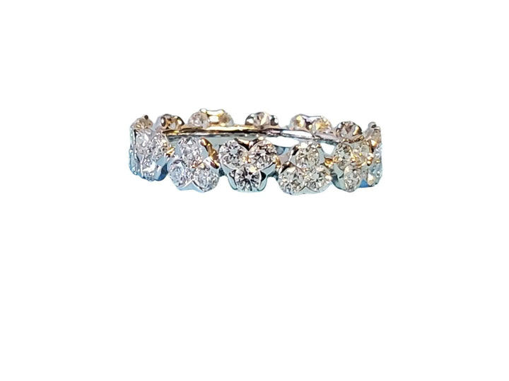 Eternity Band 1.65tcw Flower 18k White Gold White VS Diamonds New Close Out ring - Joseph Diamonds