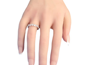 Eternity Band 1.65tcw Flower 18k White Gold White VS Diamonds New Close Out ring - Joseph Diamonds
