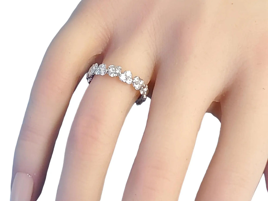 Eternity Band 1.65tcw Flower 18k White Gold White VS Diamonds New Close Out ring - Joseph Diamonds