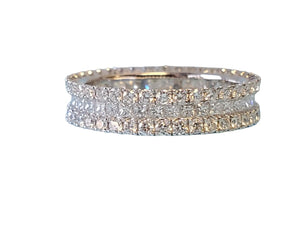 Eternity Band 1.89tcw 3 Row 18k White Gold White VS Diamonds New Close Out ring - Joseph Diamonds