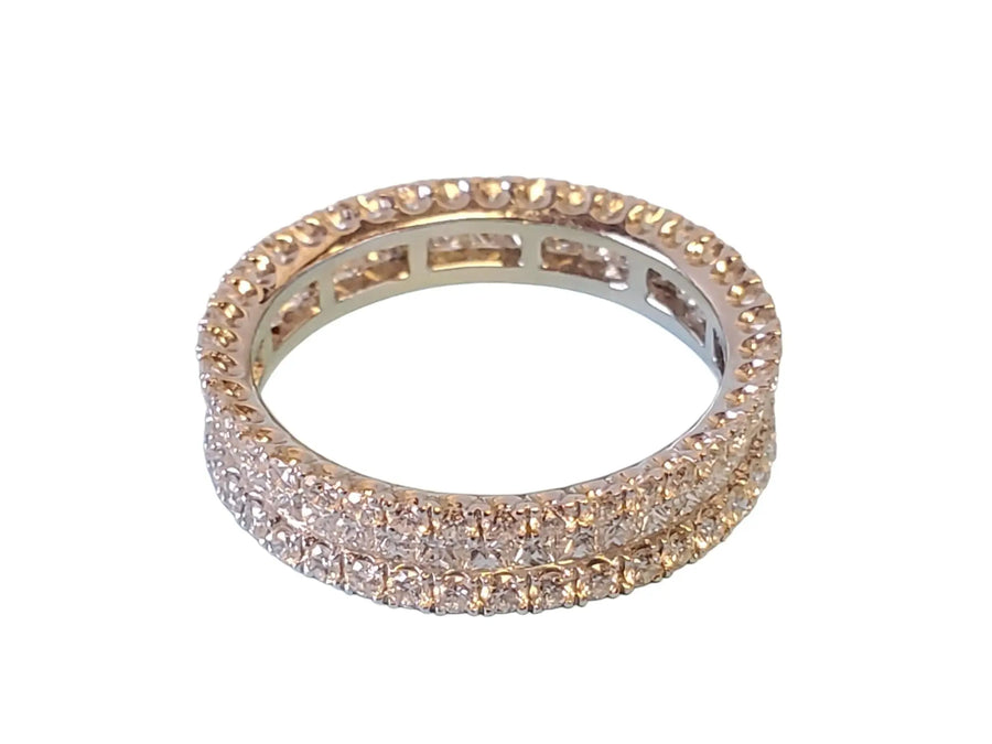 Eternity Band 1.89tcw 3 Row 18k White Gold White VS Diamonds New Close Out ring - Joseph Diamonds