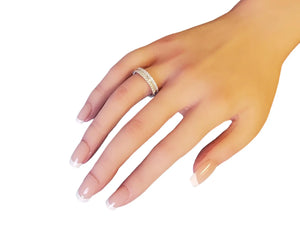 Eternity Band 1.89tcw 3 Row 18k White Gold White VS Diamonds New Close Out ring - Joseph Diamonds