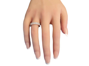 Eternity Band 1.89tcw 3 Row 18k White Gold White VS Diamonds New Close Out ring - Joseph Diamonds