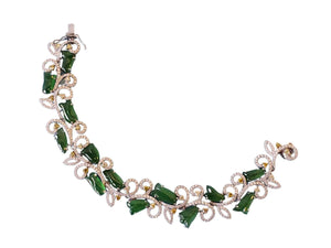 Jade and Diamond Bracelet 4.18tcw diamond and Spectacular Translucent Jade - Joseph Diamonds