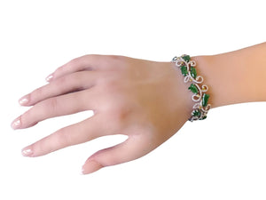 Jade and Diamond Bracelet 4.18tcw diamond and Spectacular Translucent Jade - Joseph Diamonds