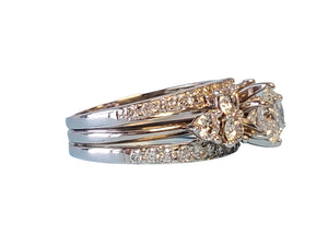 Estate 14k 1.84tcw Engagement Rind with Wedding Bands