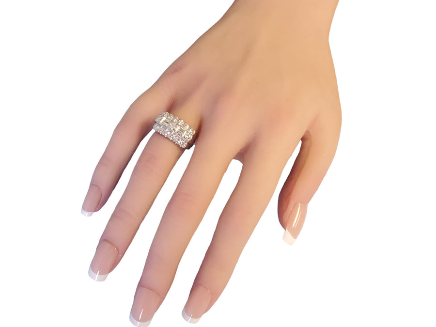 Vintage 14k White Gold Diamond Ring 1.36tcw White Clean Diamonds