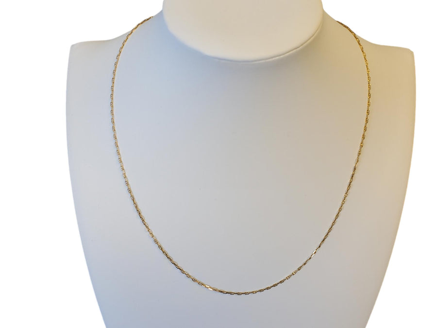 Vintage Italian 14k Chain Yellow Gold Stamped Link Necklace Minimalistic