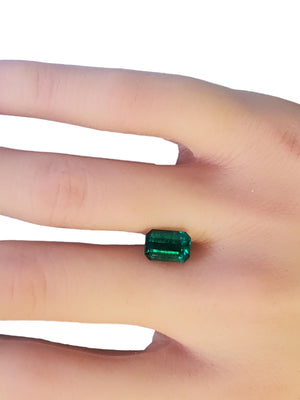 GIA Loose Zambian Emerald Green Emerald Cut Long 2.80ct Gem with Report