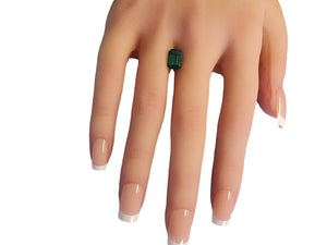 GIA Loose Zambian Emerald Green Emerald Cut Long 2.80ct Gem with Report