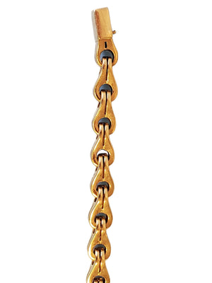 Estate 18k Yellow Gold Men's Chain Bracelet Falco High End Falco Style Heavy 9"