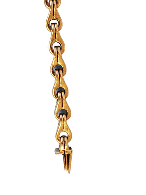 Estate 18k Yellow Gold Men's Chain Bracelet Falco High End Falco Style Heavy 9"