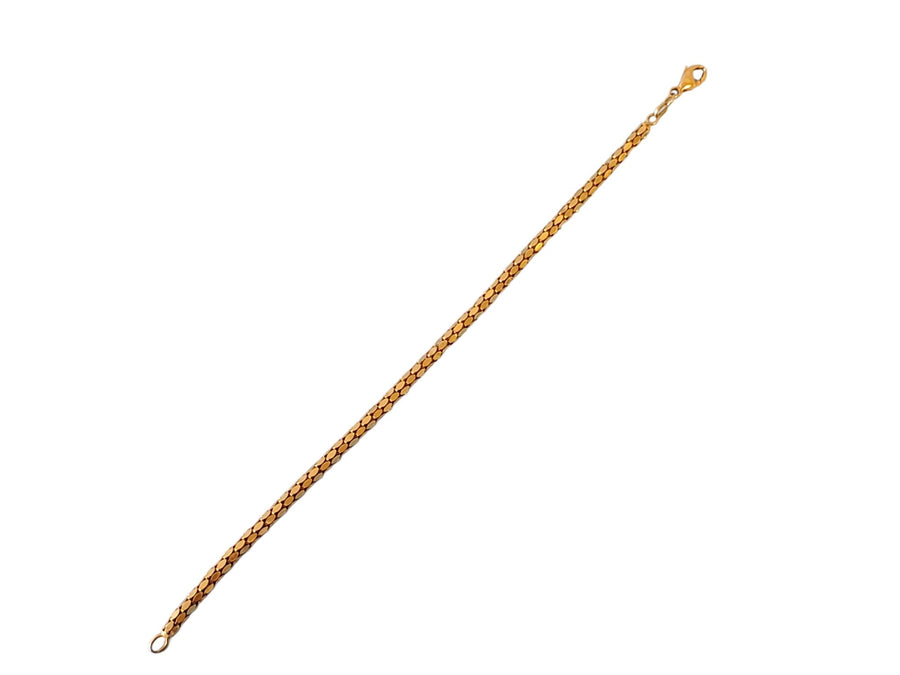 14k Yellow Gold Bracelet Articulated Box Chain 7"