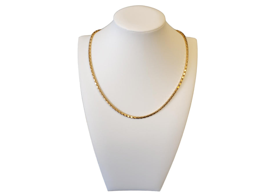 14k Yellow Gold Necklace Articulated 20" Box Chain