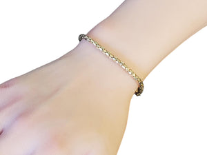 14k Yellow Gold Bracelet Articulated Box Chain 7"