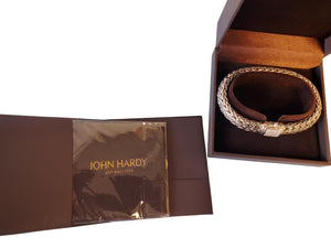 John Hardy Heavy Sterling Silver Chain Bracelet 90.5 Grams Box and Booklet