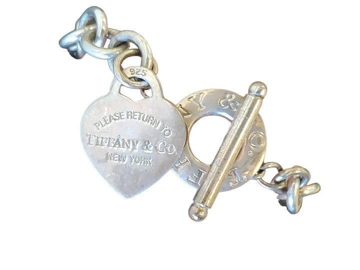 Tiffany & Co Sterling Bracelet Please Return to Tiffany Toggle Heart Chain - Joseph Diamonds