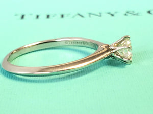 Tiffany & Co. Diamond Solitaire Platinum Engagement Ring .46ct VS1 Round - Joseph Diamonds