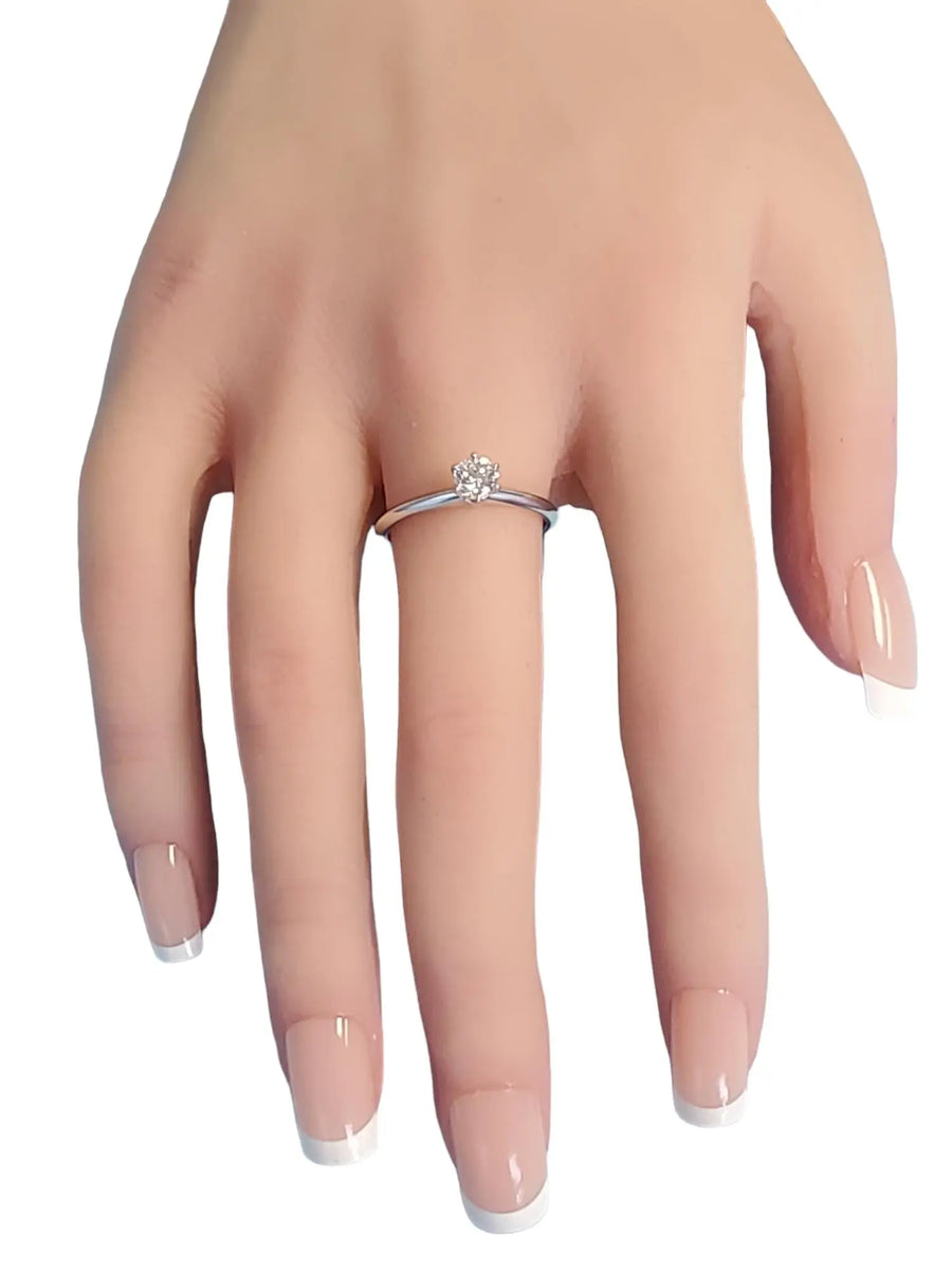 Tiffany & Co. Diamond Solitaire Platinum Engagement Ring .46ct VS1 Round - Joseph Diamonds