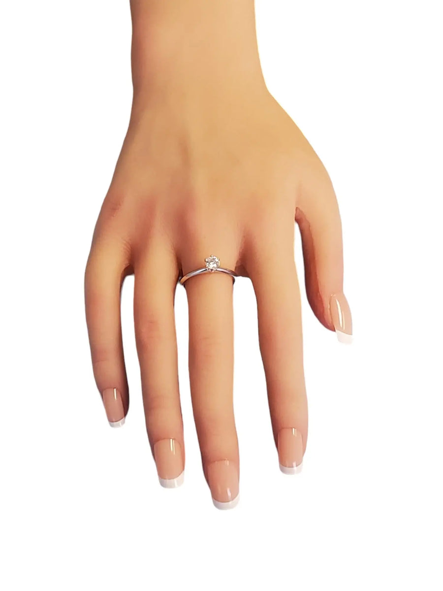 Tiffany & Co. Diamond Solitaire Platinum Engagement Ring .46ct VS1 Round - Joseph Diamonds