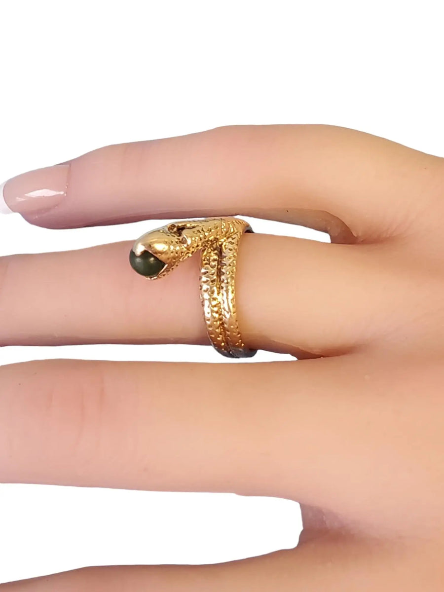 Vintage Old Snake Ring 14k Yellow Gold Signed Kimberly - Joseph Diamonds