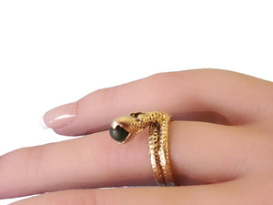 Vintage Old Snake Ring 14k Yellow Gold Signed Kimberly - Joseph Diamonds